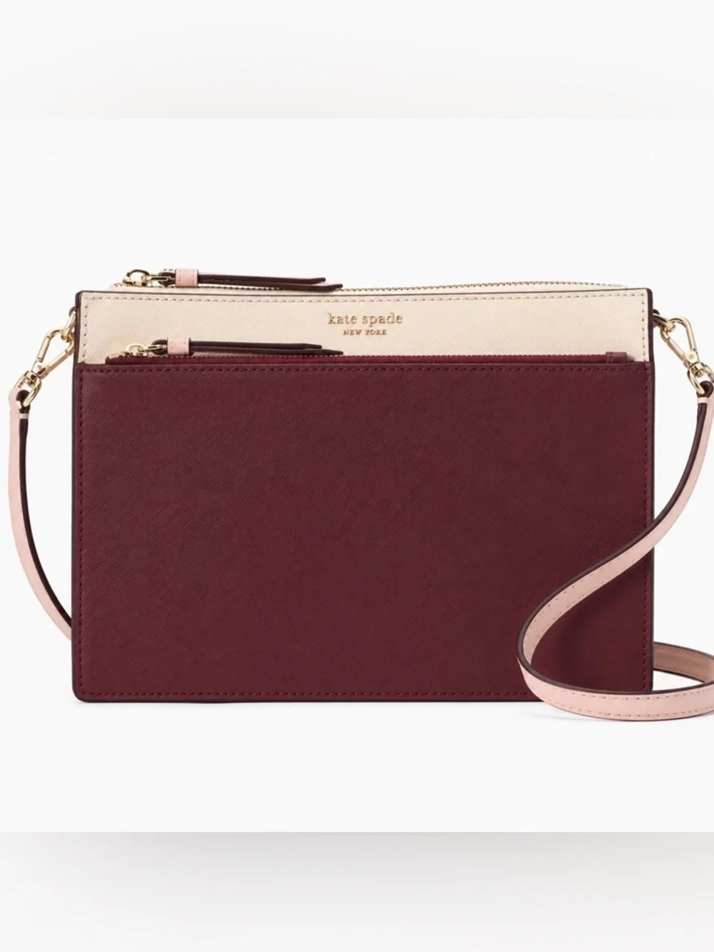 Kate Spade Cameron Street Clarise Burgundy Pink Crossbody / Clutch